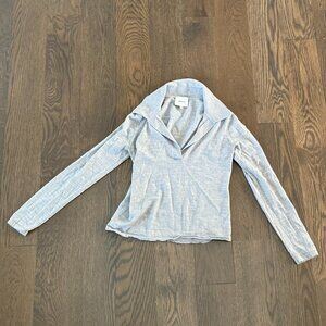 Reformation Grey Long Sleeve Knit Top | Size M